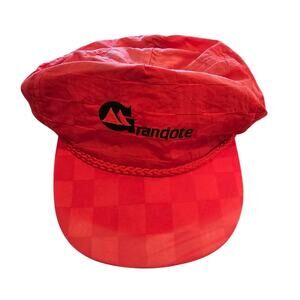 Vintage 1990s Strapback Baseball Hat Cap Dad Grandote Red Nylon Parachute